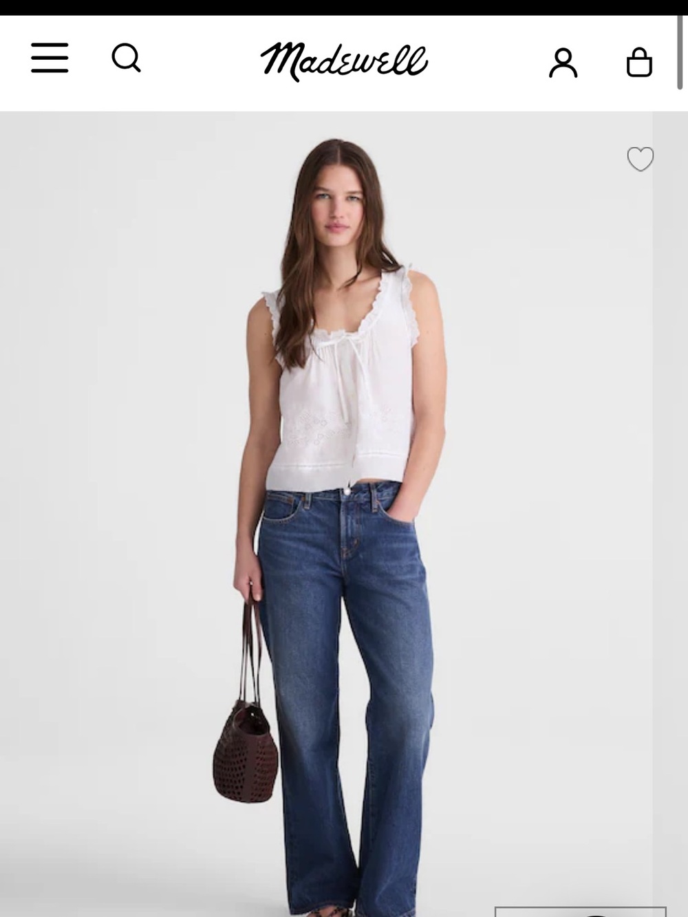 Madewell Women’s Leah Top- white size M NWT - Picture 6 of 9